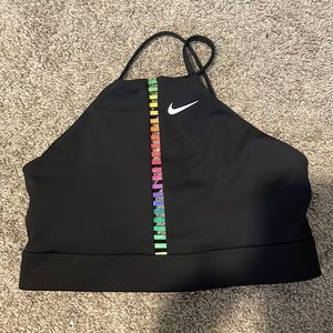 rainbow ladder high neck nike sports bra